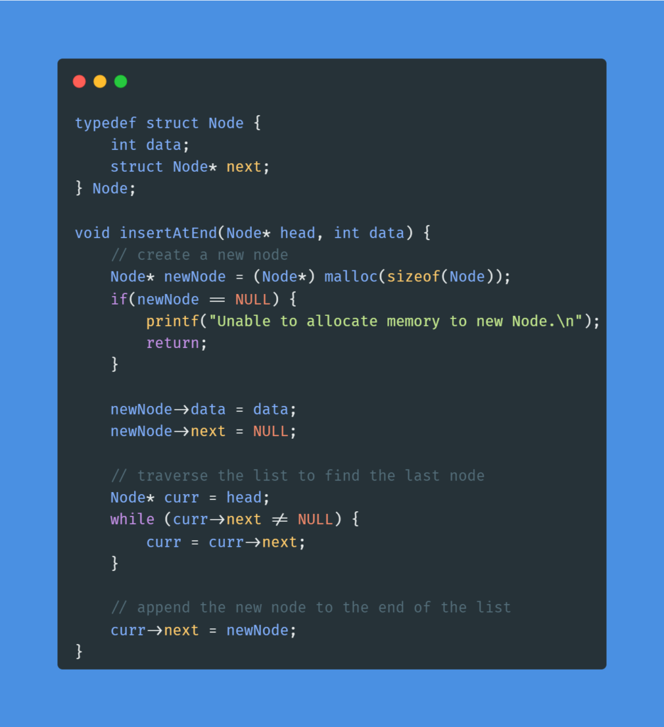 Singly linked list: A Good Point to Start With 16 Inserting at end of Singly Linked List