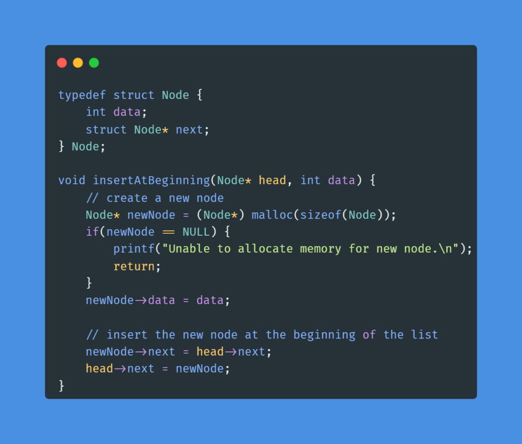 Singly linked list: A Good Point to Start With 15 Inser at beginning of Singly Linked List