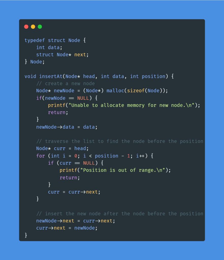 Singly linked list: A Good Point to Start With 17 Inserting at given position of Singly Linked List